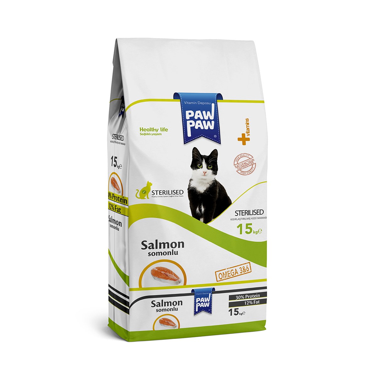 Market701 | Öne Çıkan Ürün - Pawpaw Yetişkin Steril Kedi Maması (Somonlu) 15kg