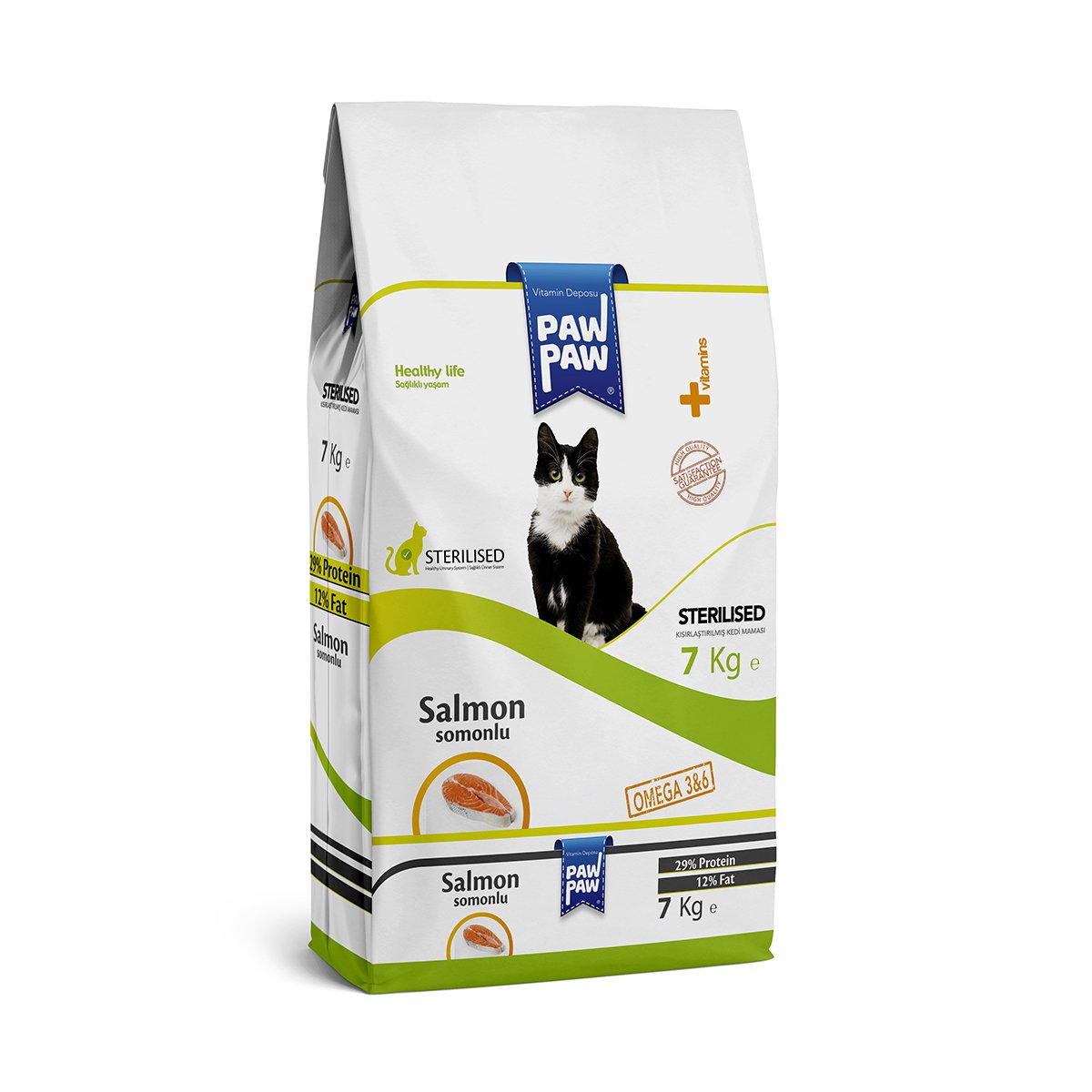 Market701 | Pawpaw Yetişkin Steril Kedi Maması (Somonlu) 7kg